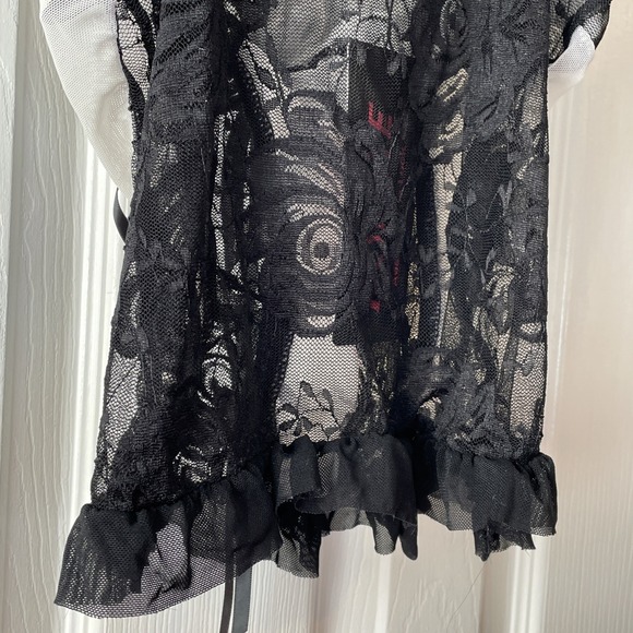 New Romwe Sz 4 Black White Lace Up Bustier Corset Adjustable Straps Y2K Coquette - Picture 10 of 16